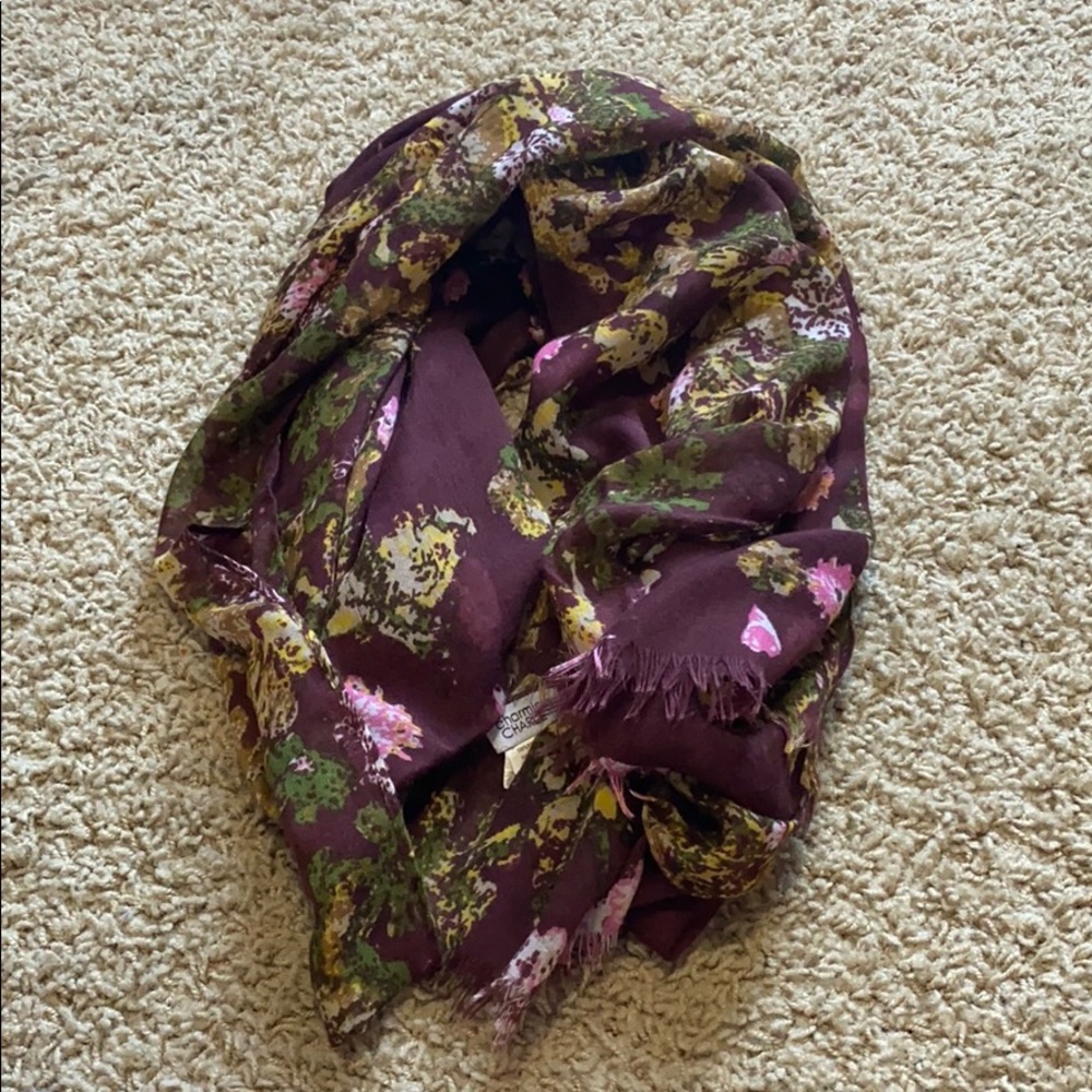 Purple floral scarf